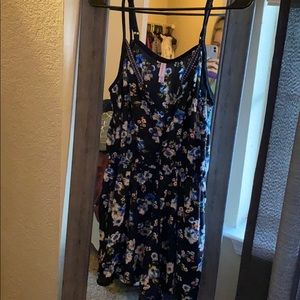 Navy blue floral romper